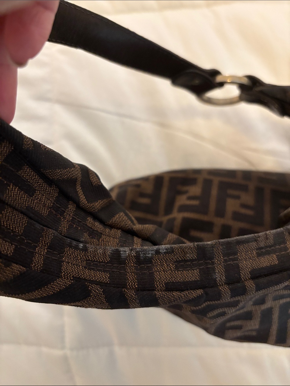 Fendi brown canvas Monogram Hobo Bag - Picture 9 of 16